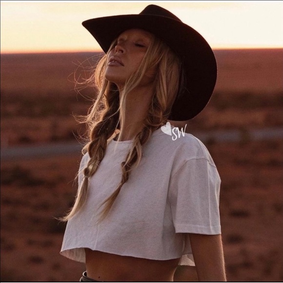 WILA Accessories - Boho/Western Style Felt Hat / Black / Belted